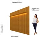 Ver imagem 5 de Painel Ripado para TV até 90 Polegadas 100% MDF com LED 228,8CMX217CM Nobre Marrom