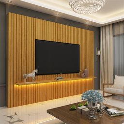 Painel para TV até 85 Polegadas Ripado com LED 230cm 100% MDF Nobre - 3
