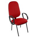 Ver imagem 7 de Cadeira Escritório Coletiva Auditório Hotel Base Palito com Braço Corsa Metal Vermelho