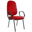 Ver imagem 1 de Cadeira Escritório Coletiva Auditório Hotel Base Palito com Braço Corsa Metal Vermelho