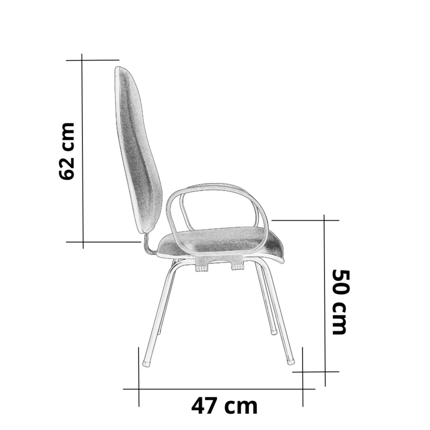 Cadeira Presidente Base Palito com Braço Corsa Metal  - 4