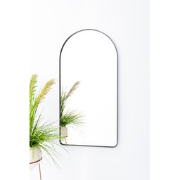 Espelho Decorativo Oval Janela Base Reta com Moldura Metal Preto 100 X 50 Cm - 6 Espelho Decorativo Oval Janela Base Reta com Moldura Metal Preto 100 X 50 Cm - 6