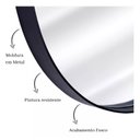 Ver imagem 4 de Espelho Decorativo Oval Janela Base Reta com Moldura Metal Preto 100 X 50 Cm