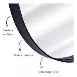 Espelho Decorativo Oval Janela Base Reta com Moldura Metal Preto 100 X 50 Cm - 4 Espelho Decorativo Oval Janela Base Reta com Moldura Metal Preto 100 X 50 Cm - 4