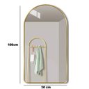 Ver imagem 5 de Espelho Decorativo Oval Janela Base Reta com Moldura Metal Preto 100 X 50 Cm
