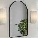 Ver imagem 2 de Espelho Decorativo Oval Janela Base Reta com Moldura Metal Preto 100 X 50 Cm