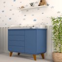 Ver imagem 1 de Cômoda Infantil E-Galaxy 4 Gavetas 1 Porta Espresso Móveis