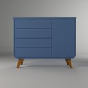 Ver mais imagens de Cômoda Infantil E-Galaxy 4 Gavetas 1 Porta Espresso Móveis