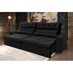 Sofá Retrátil/reclinável França 210cm Suede Velut com Molas no Assento - King House - 2
