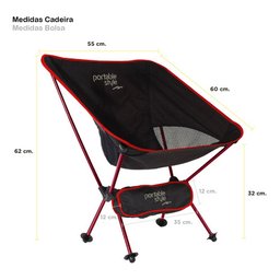 Cadeira Portátil Dobrável Kambeba Alumínio Portable Style - 11