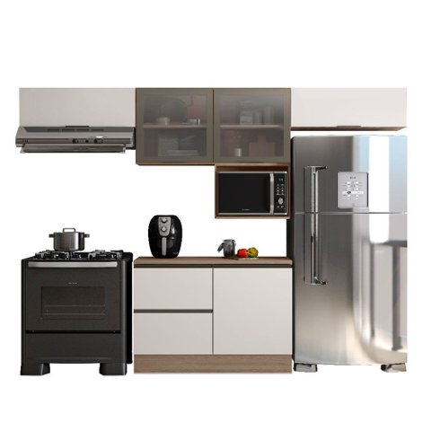 Cozinha Modulada Etna 5 Peças com Tampo e Nicho 5 Portas Poliman Móveis