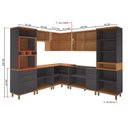 Ver imagem 4 de Cozinha Modulada de Canto Torre Quente Cristaleira  Vidros Reflecta 8 Peças Madri
