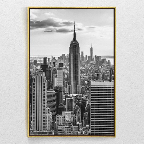 Quadro Decorativo Estado do Império Vertical Com Moldura e Sem Vidro 100x160