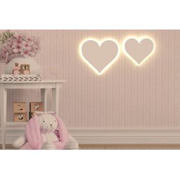 2 Corações Luminosos Decorativos em Luz de Led:branco Quente (amarelado) - 1