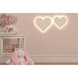 2 Corações Luminosos Decorativos em Luz de Led:branco Quente (amarelado)