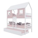 Ver imagem 2 de Treliche Casinha Encantada Madeira Maciça Rosa/ Branco Housin