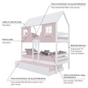 Ver imagem 4 de Treliche Casinha Encantada Madeira Maciça Rosa/ Branco Housin