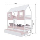 Ver imagem 3 de Treliche Casinha Encantada Madeira Maciça Rosa/ Branco Housin