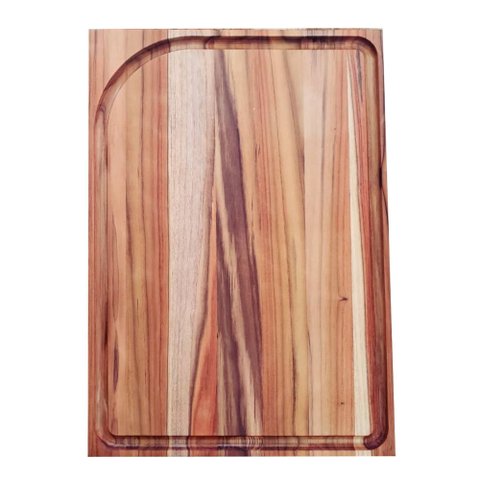 Tábua para Churrasco em Madeira Teca Tramontina 600x400x20 Acabamento em Oleo Mineral Tramontina