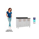 Ver imagem 2 de Balcão de Cozinha de Aço Triplo com Tampo Regina Multimóveis CR6125 Branco