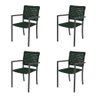 Kit 4 Cadeiras Marília Corda Náutica Base em Alumínio Preto/verde Musgo - 1