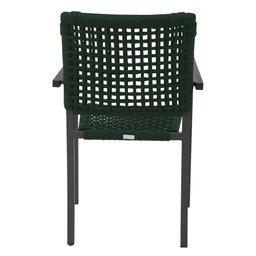 Kit 4 Cadeiras Marília Corda Náutica Base em Alumínio Preto/verde Musgo - 5 Kit 4 Cadeiras Marília Corda Náutica Base em Alumínio Preto/verde Musgo - 5