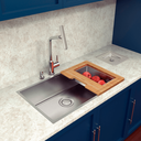 Ver imagem 3 de Cuba Quadrum Inox C/ Acessorios Tabua / Dosador de Sabão/ Cesto e Lixeira de Embutir - Tramontina