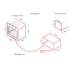 Forno Elétrico de Embutir 60 Litros Nardelli Black E60 - 2