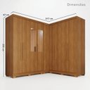 Ver imagem 3 de Guarda-Roupa de Canto Modulado com Pés e Espelho 9 Portas 4 Gavetas França
