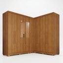 Ver imagem 2 de Guarda-Roupa de Canto Modulado com Pés e Espelho 9 Portas 4 Gavetas França