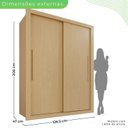 Ver imagem 4 de Guarda-Roupa Solteiro 2 Portas 2 Gavetas Costa Rica Marrom Jequitibá