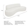 Sofá Curvo 130cm 2 Lugares e 1 Poltrona Orgânico Escritório Recepção Sala Amsterdã Bouclé Branco - a - 4
