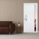 Ver imagem 3 de Porta de Giro Alumínio Branco Lambril C/visor Lateral Px 40cm Maxx