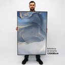 Ver imagem 2 de Quadro Decorativo em Canvas Abstrato Mármore TaColado Moldura Flutuante 4,5cm Madeira 120 x 80cm