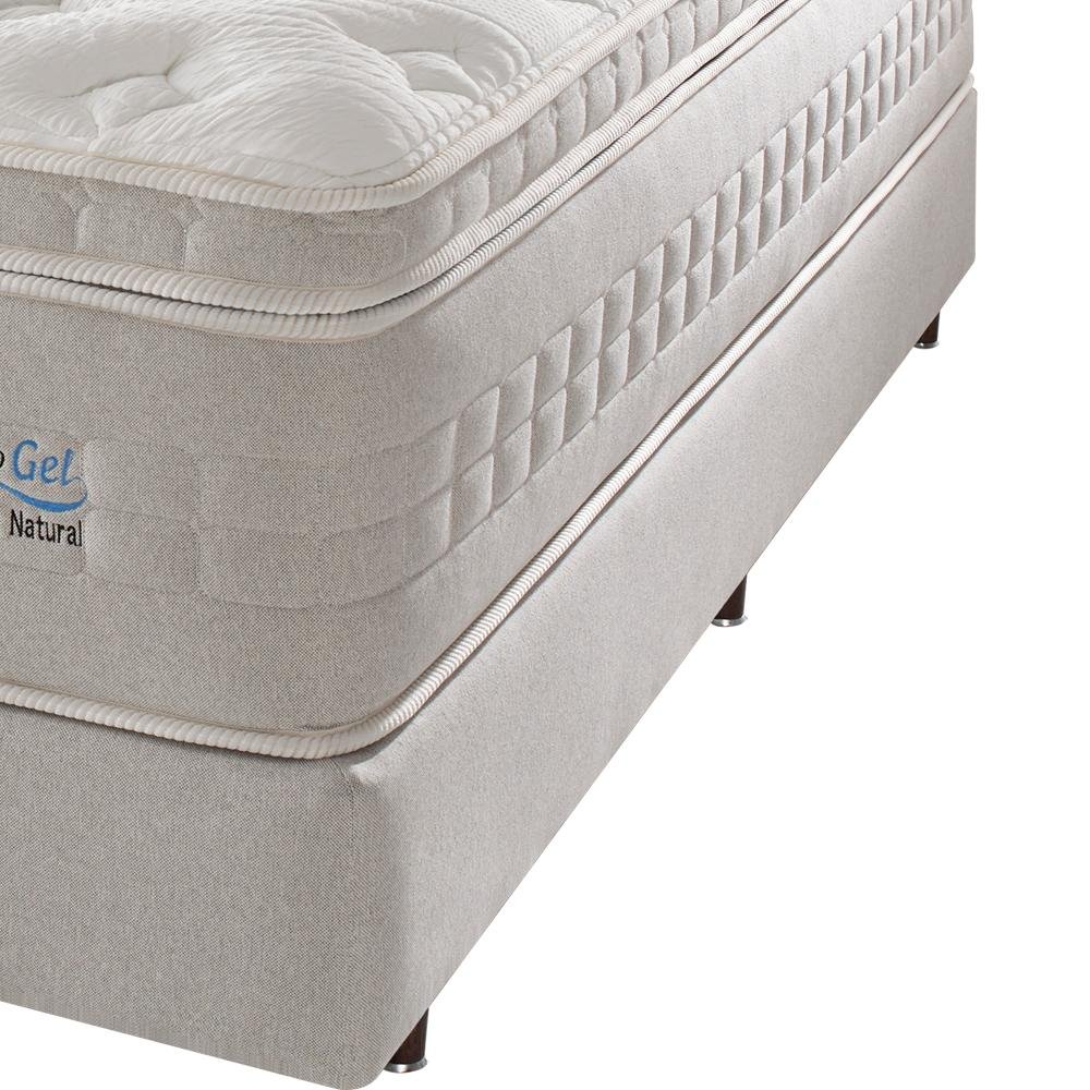 Cama Box Queen Branco + Colchão Molas Ensacadas Látex Visco Gel Kingston 158x198x68cm - 5