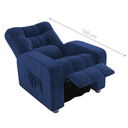 Ver imagem 3 de Poltrona Reclinável Lyon Veludo Azul 82x140cm com Sistema Zero Wall para Quarto