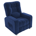 Ver imagem 4 de Poltrona Reclinável Lyon Veludo Azul 82x140cm com Sistema Zero Wall para Quarto