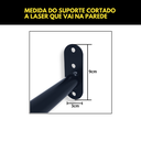 Ver imagem 3 de 3 Araras Cabideiro 80cm Loja Closet Fixo de Parede + 3 Suportes Rt Inclinado 40cm para Roupas Preto