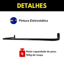 Ver imagem 4 de 3 Araras Cabideiro 80cm Loja Closet Fixo de Parede + 3 Suportes Rt Inclinado 40cm para Roupas Preto