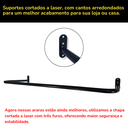 Ver imagem 6 de 3 Araras Cabideiro 80cm Loja Closet Fixo de Parede + 3 Suportes Rt Inclinado 40cm para Roupas Preto