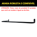 Ver imagem 5 de 3 Araras Cabideiro 80cm Loja Closet Fixo de Parede + 3 Suportes Rt Inclinado 40cm para Roupas Preto