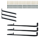 Ver imagem 1 de 3 Araras Cabideiro 80cm Loja Closet Fixo de Parede + 3 Suportes Rt Inclinado 40cm para Roupas Preto
