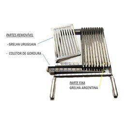 Grelha para Churrasco Mista Argentina com Uruguaia 45cm - 3
