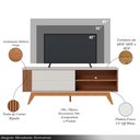 Ver imagem 3 de Rack Bancada Pés Madeira Nuro 160cm Porta Deslizante Mdf/mdp Tv até 60 Off White/freijó G73 - Gran B