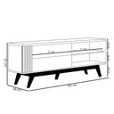 Ver imagem 4 de Rack Bancada Pés Madeira Nuro 160cm Porta Deslizante Mdf/mdp Tv até 60 Off White/freijó G73 - Gran B