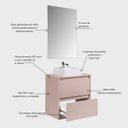 Ver imagem 5 de Gabinete para Banheiro com Cuba e Espelho 60cm MDF Rosa Dubai - On Móveis