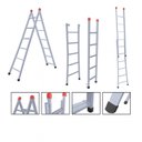 Ver imagem 2 de Escada Extensiva 3 em 1 Aço 6x10 Degraus 3m 120kg + Kit Suporte - Nv202p