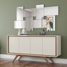 Buffet Aparador 4 Portas Channel - Off White com Nature - 1