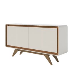 Buffet Aparador 4 Portas Channel - Off White com Nature - 4
