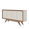 Buffet Aparador 4 Portas Channel - Off White com Nature - 4